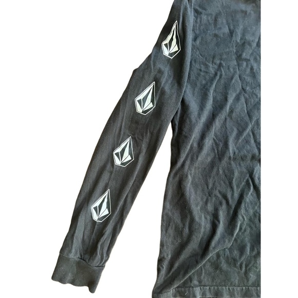 Volcom Mens Long Sleeve T-shirt Size S Black Iconic Stone Logo Streetwear Casual - Picture 3 of 5